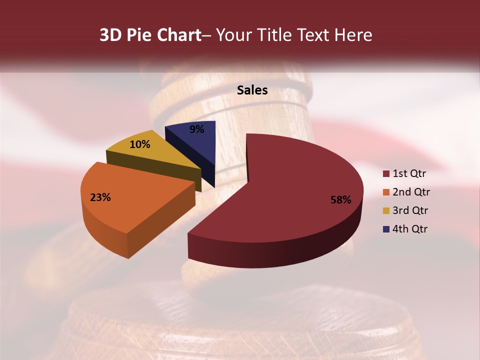 A Wooden Judge's Hammer On Top Of A Wooden Table PowerPoint Template