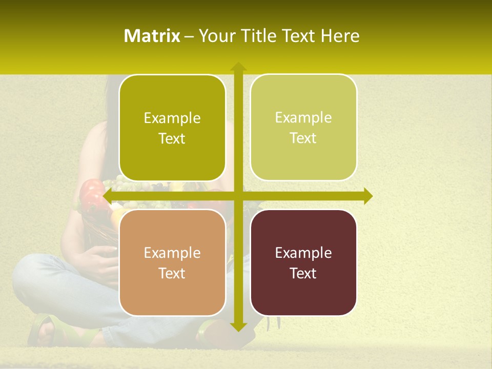 A Woman Sitting On The Floor Holding A Basket Of Fruit PowerPoint Template