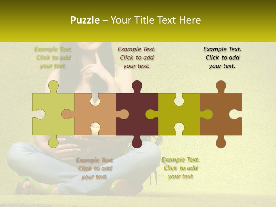 A Woman Sitting On The Floor Holding A Basket Of Fruit PowerPoint Template