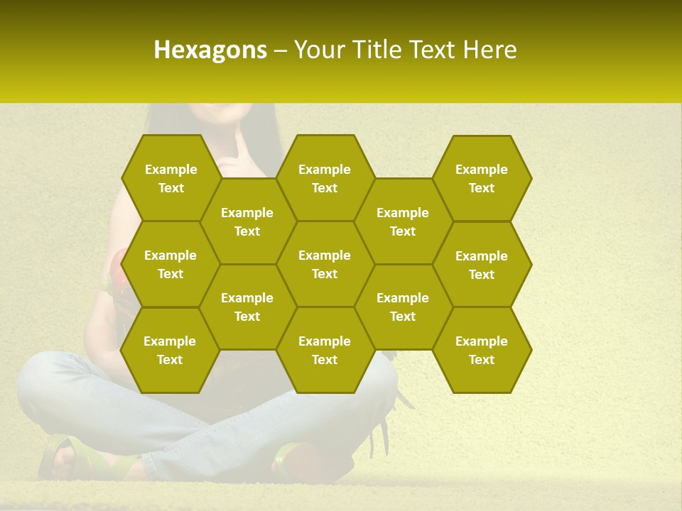 A Woman Sitting On The Floor Holding A Basket Of Fruit PowerPoint Template