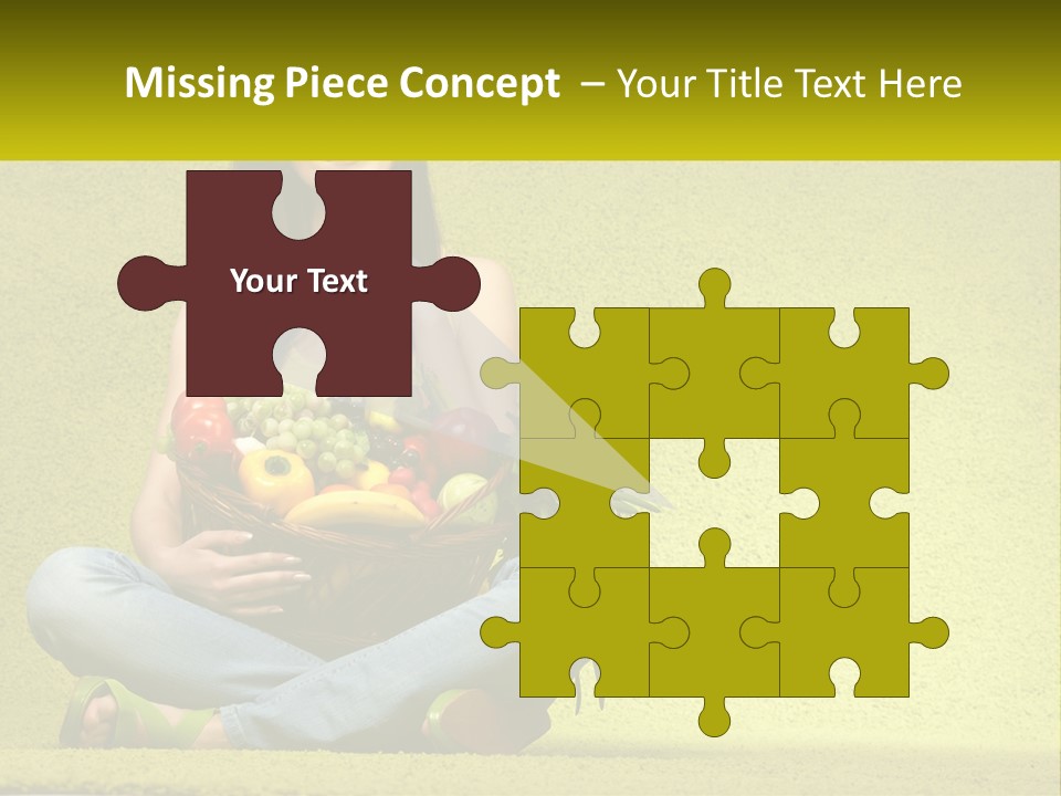 A Woman Sitting On The Floor Holding A Basket Of Fruit PowerPoint Template