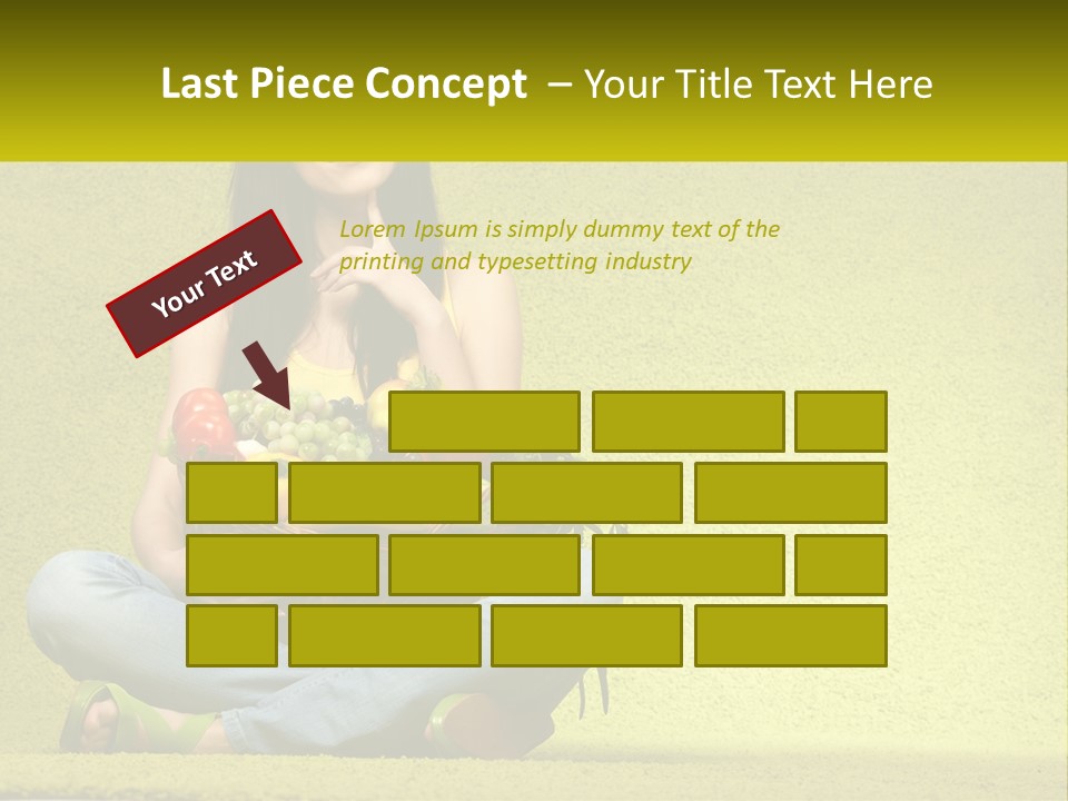 A Woman Sitting On The Floor Holding A Basket Of Fruit PowerPoint Template