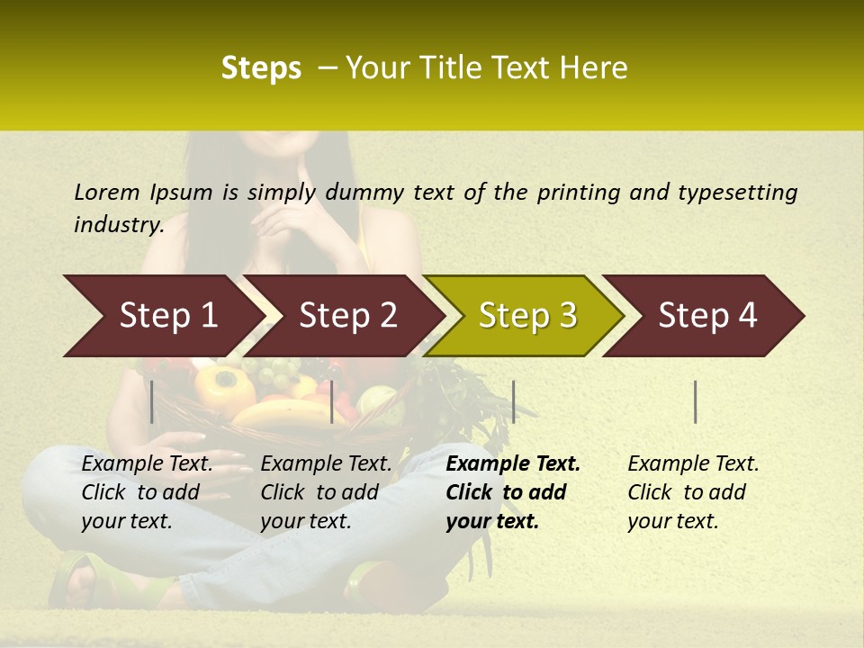 A Woman Sitting On The Floor Holding A Basket Of Fruit PowerPoint Template
