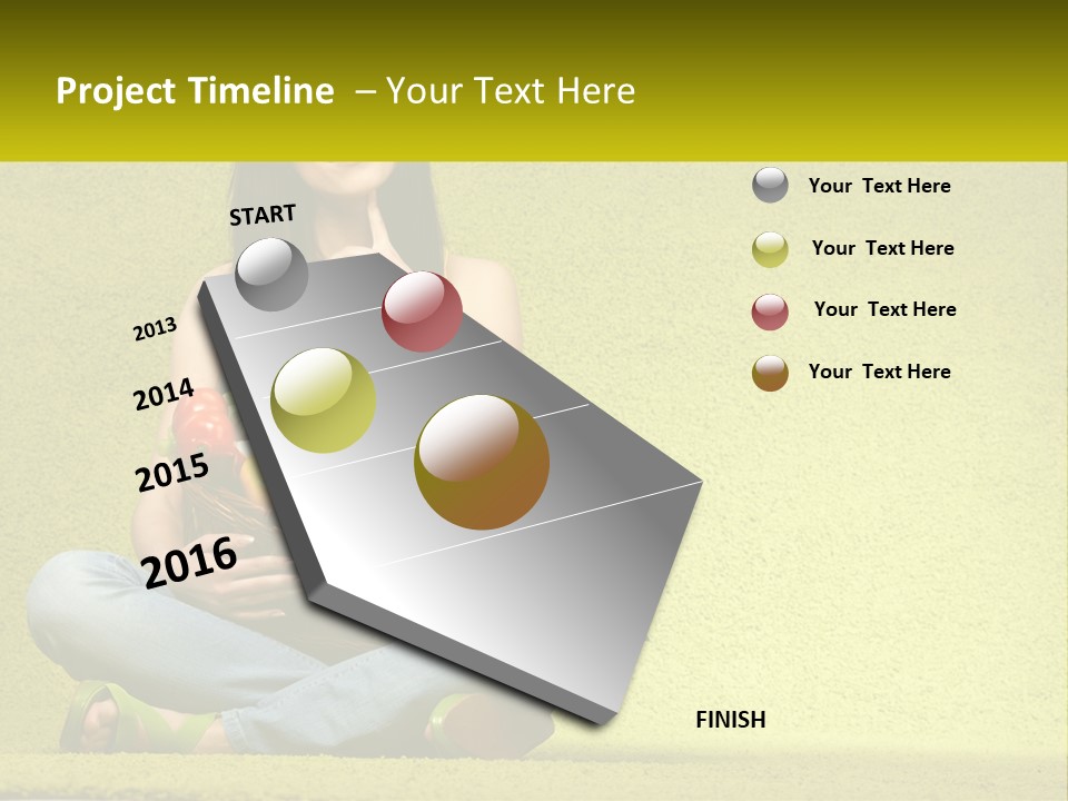 A Woman Sitting On The Floor Holding A Basket Of Fruit PowerPoint Template