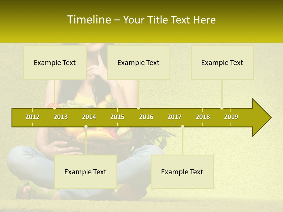 A Woman Sitting On The Floor Holding A Basket Of Fruit PowerPoint Template