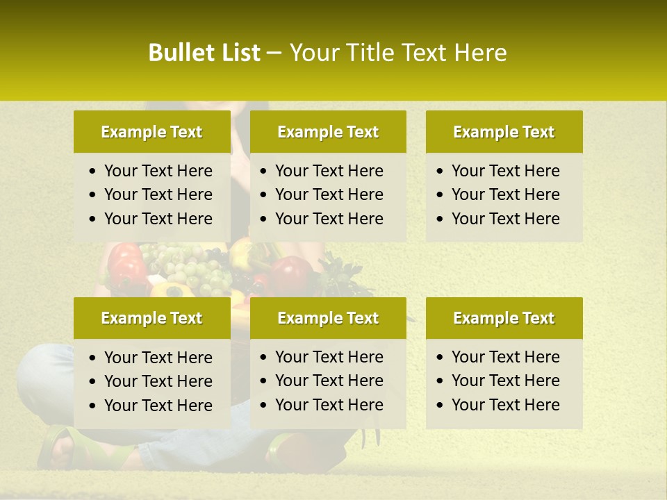 A Woman Sitting On The Floor Holding A Basket Of Fruit PowerPoint Template