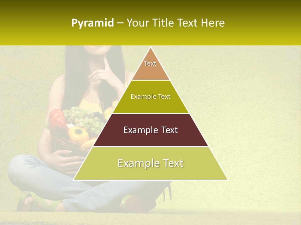 A Woman Sitting On The Floor Holding A Basket Of Fruit PowerPoint Template
