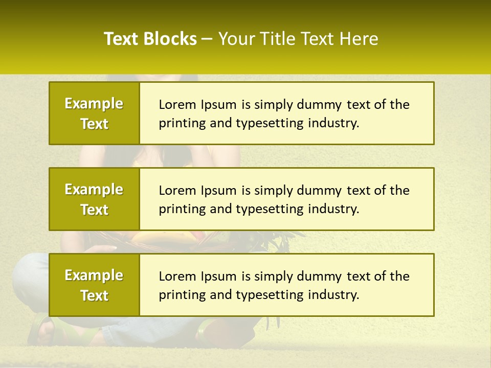 A Woman Sitting On The Floor Holding A Basket Of Fruit PowerPoint Template