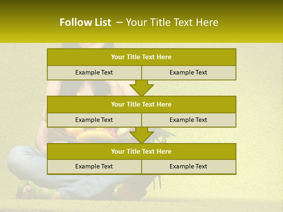 A Woman Sitting On The Floor Holding A Basket Of Fruit PowerPoint Template