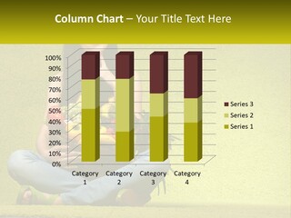 A Woman Sitting On The Floor Holding A Basket Of Fruit PowerPoint Template