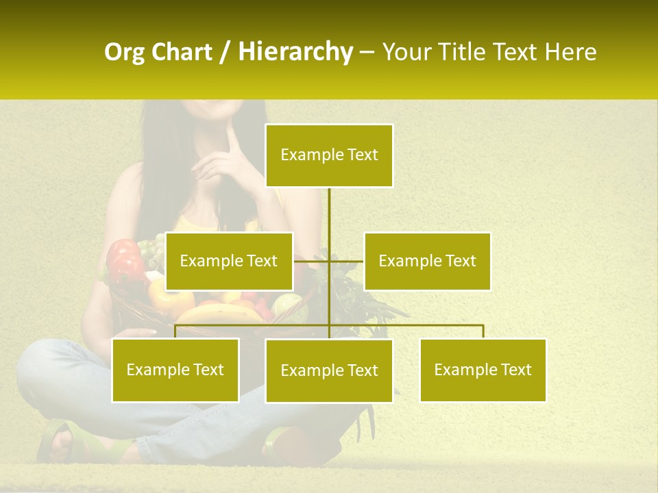 A Woman Sitting On The Floor Holding A Basket Of Fruit PowerPoint Template