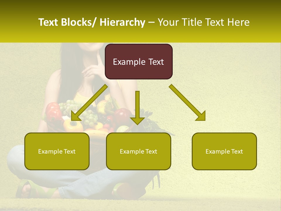 A Woman Sitting On The Floor Holding A Basket Of Fruit PowerPoint Template