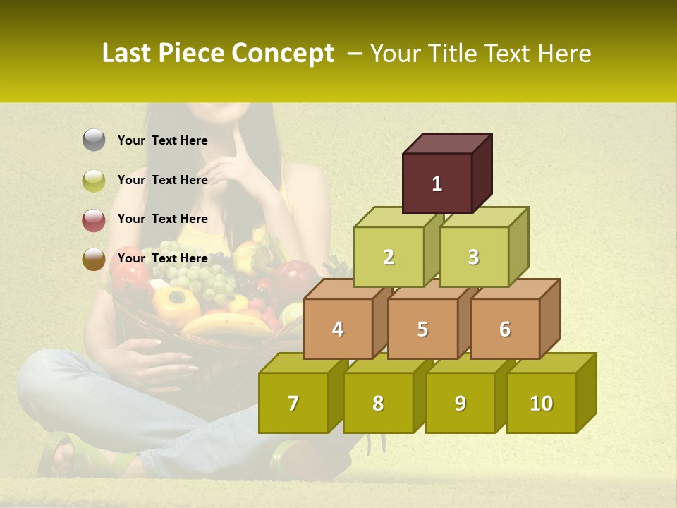 A Woman Sitting On The Floor Holding A Basket Of Fruit PowerPoint Template