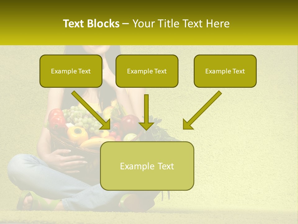 A Woman Sitting On The Floor Holding A Basket Of Fruit PowerPoint Template