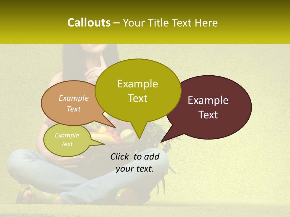 A Woman Sitting On The Floor Holding A Basket Of Fruit PowerPoint Template