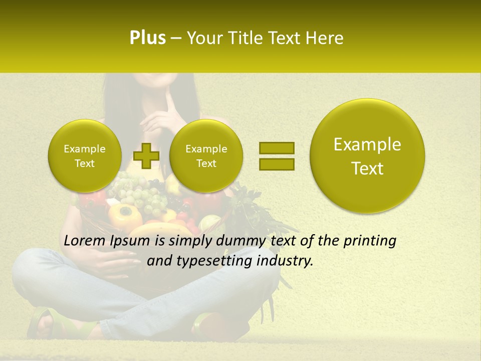 A Woman Sitting On The Floor Holding A Basket Of Fruit PowerPoint Template