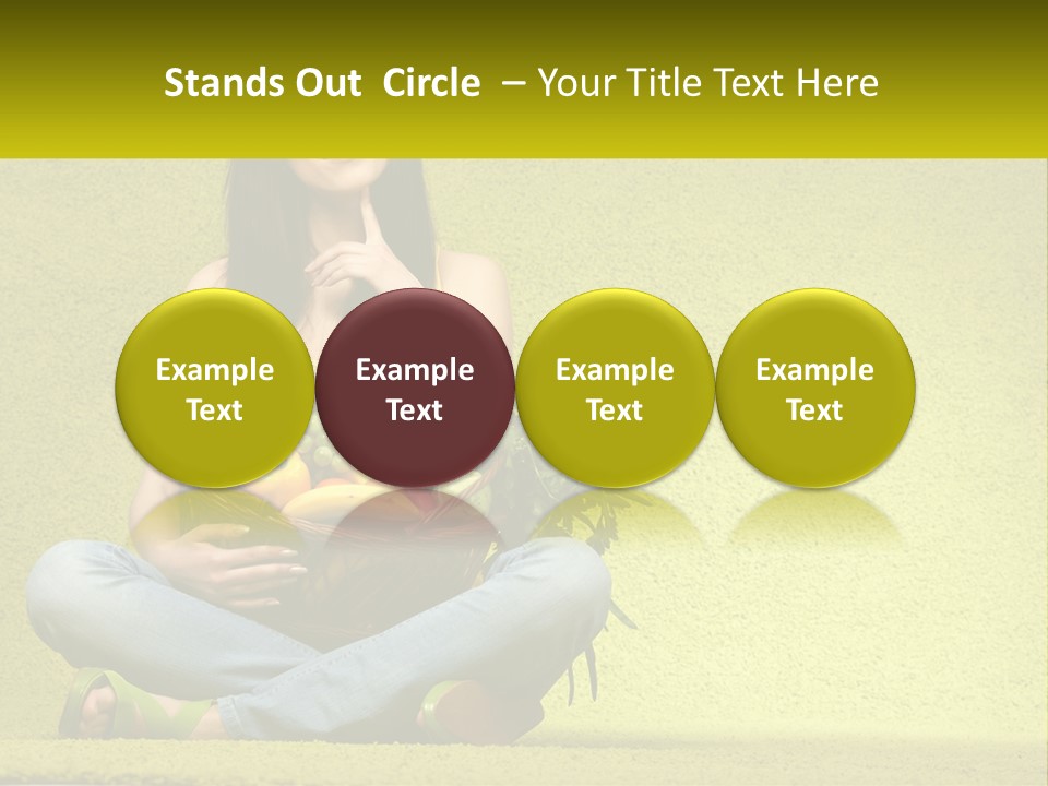 A Woman Sitting On The Floor Holding A Basket Of Fruit PowerPoint Template