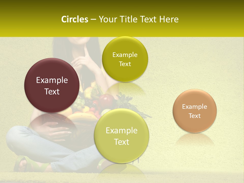 A Woman Sitting On The Floor Holding A Basket Of Fruit PowerPoint Template