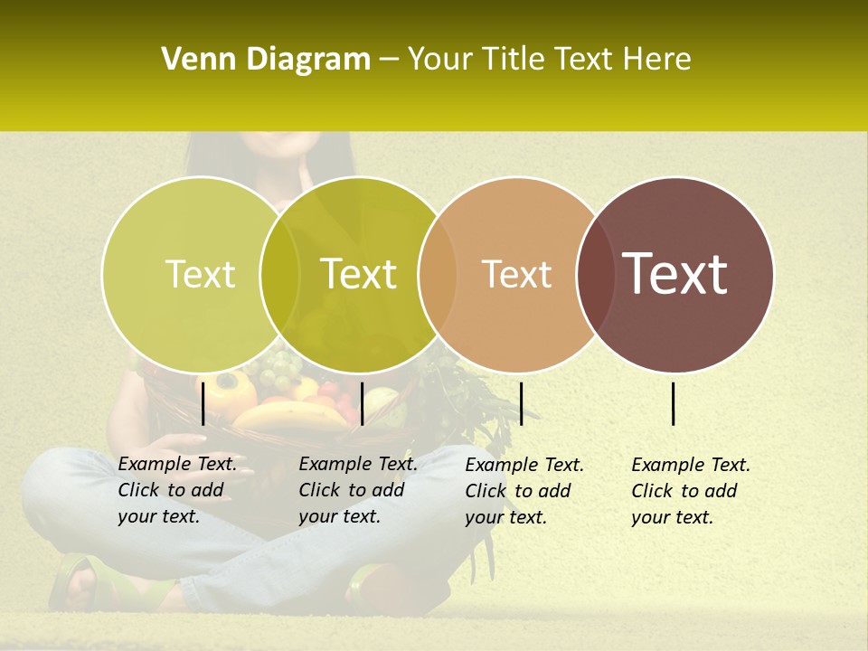 A Woman Sitting On The Floor Holding A Basket Of Fruit PowerPoint Template
