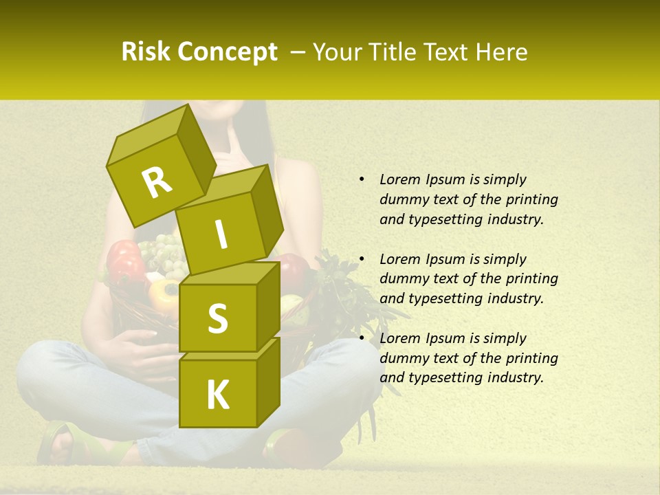 A Woman Sitting On The Floor Holding A Basket Of Fruit PowerPoint Template