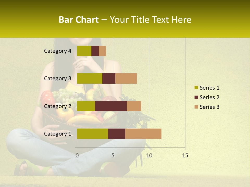 A Woman Sitting On The Floor Holding A Basket Of Fruit PowerPoint Template