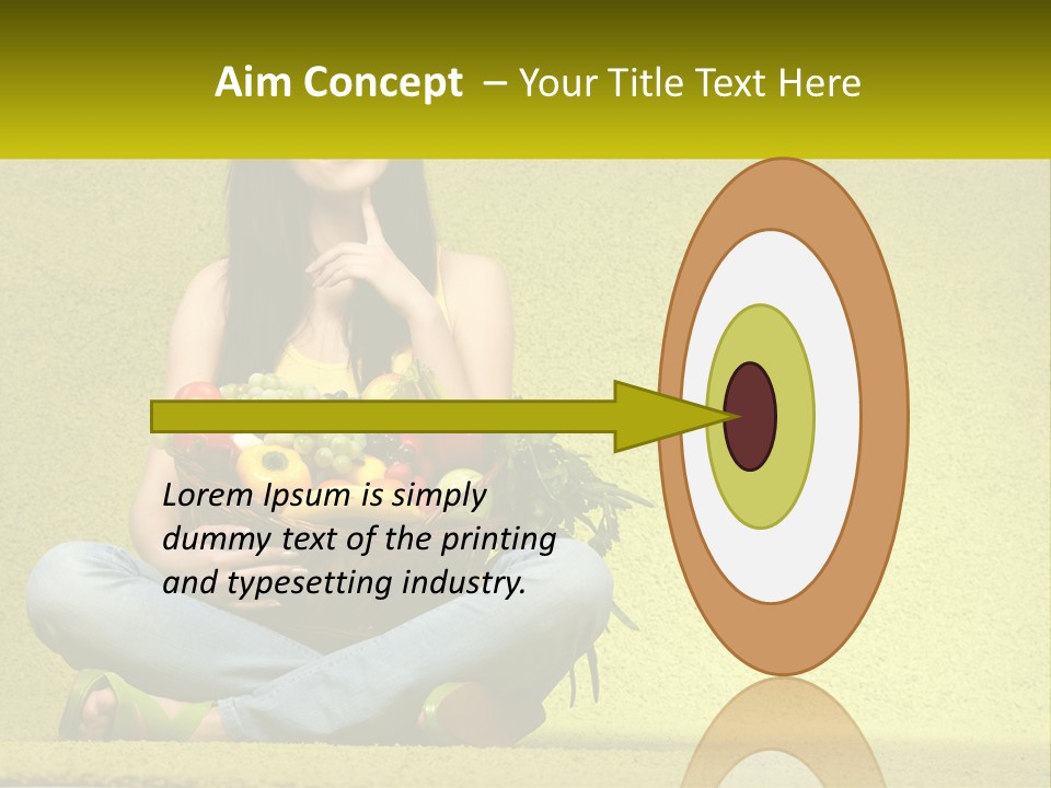 A Woman Sitting On The Floor Holding A Basket Of Fruit PowerPoint Template