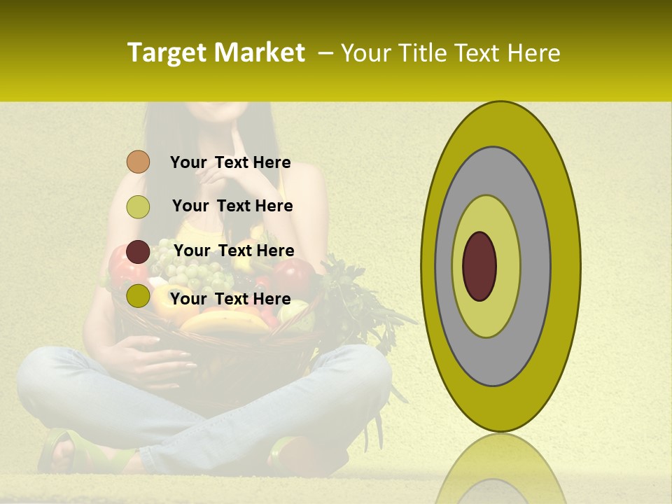 A Woman Sitting On The Floor Holding A Basket Of Fruit PowerPoint Template