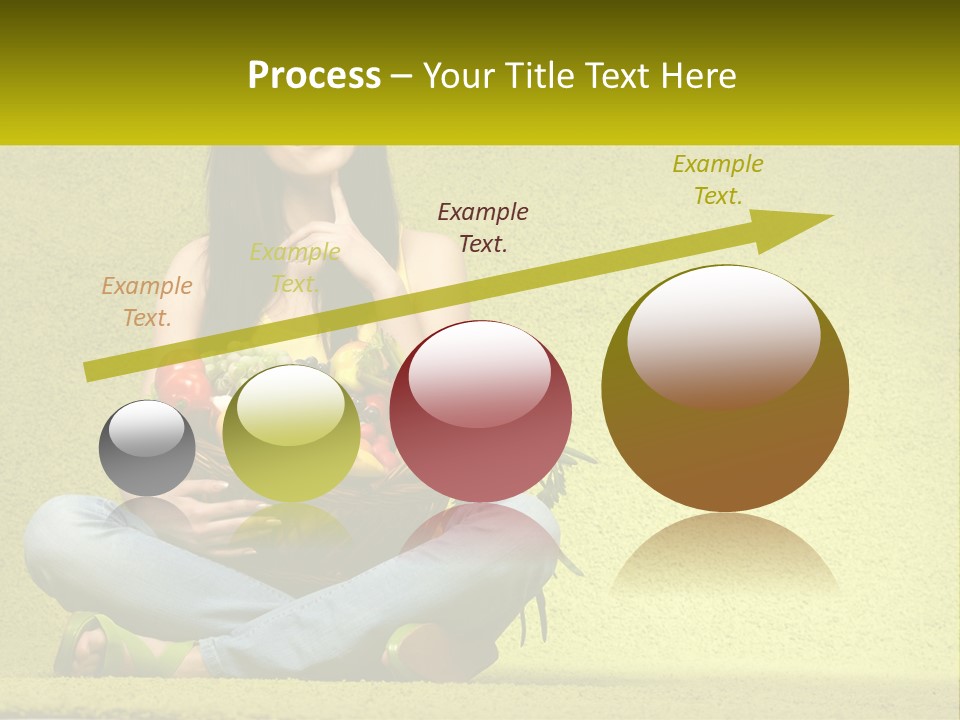 A Woman Sitting On The Floor Holding A Basket Of Fruit PowerPoint Template