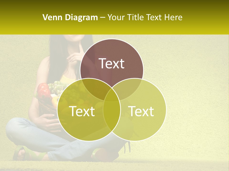 A Woman Sitting On The Floor Holding A Basket Of Fruit PowerPoint Template