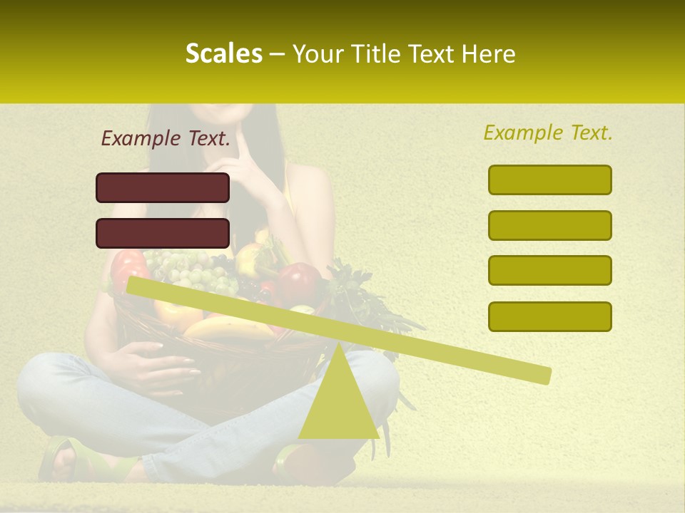 A Woman Sitting On The Floor Holding A Basket Of Fruit PowerPoint Template
