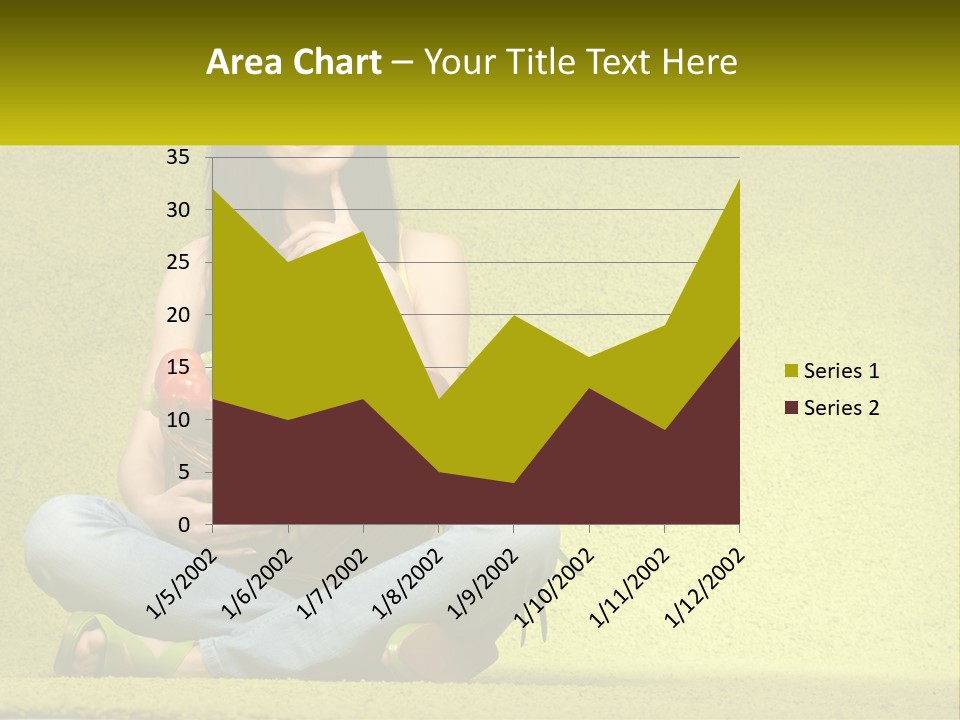 A Woman Sitting On The Floor Holding A Basket Of Fruit PowerPoint Template