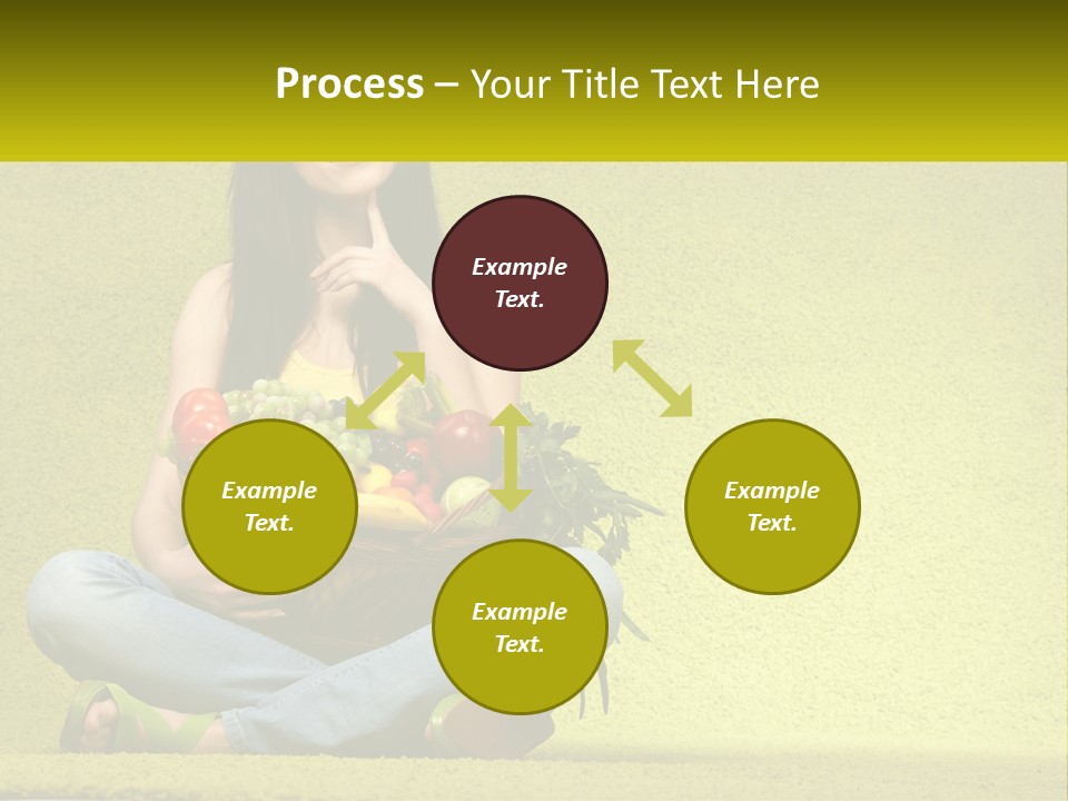 A Woman Sitting On The Floor Holding A Basket Of Fruit PowerPoint Template