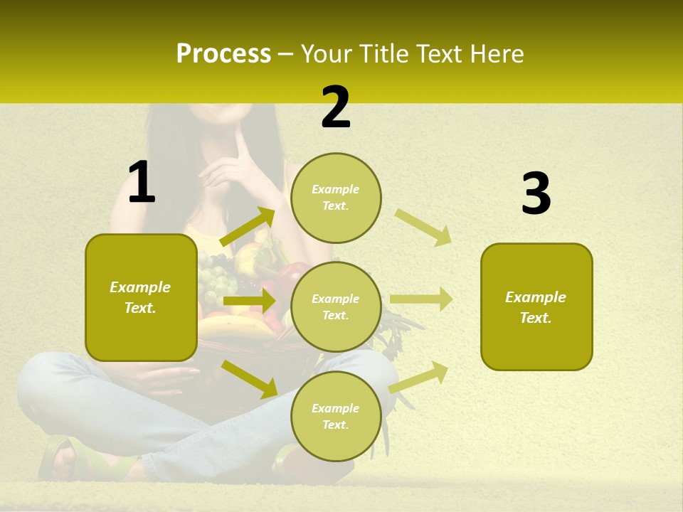 A Woman Sitting On The Floor Holding A Basket Of Fruit PowerPoint Template