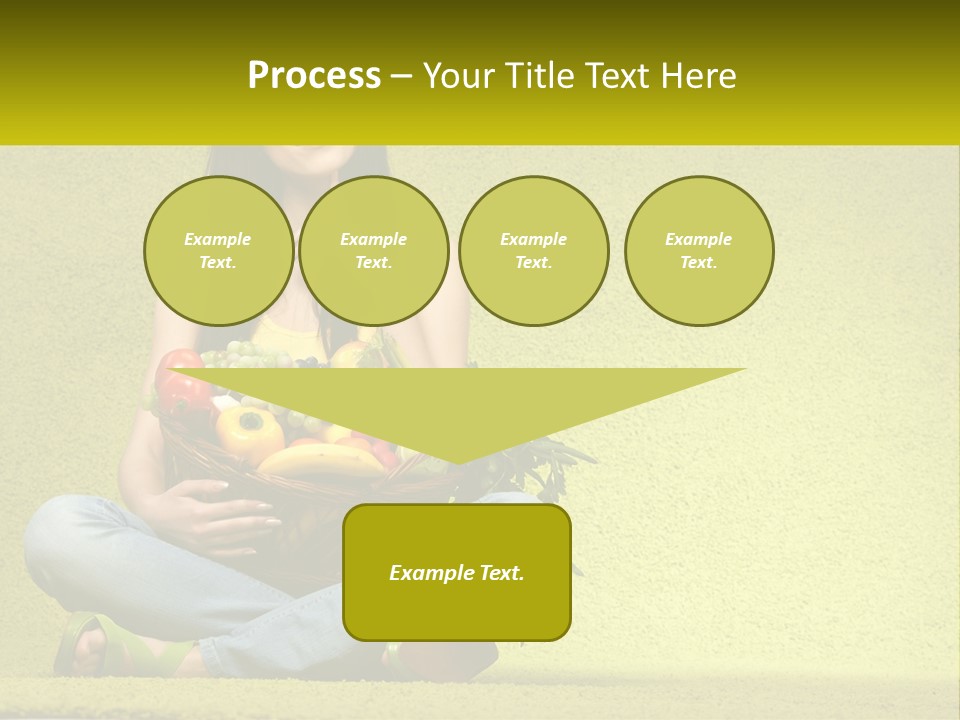 A Woman Sitting On The Floor Holding A Basket Of Fruit PowerPoint Template