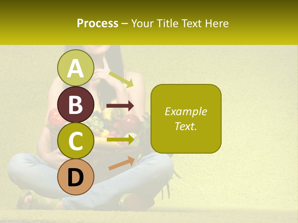 A Woman Sitting On The Floor Holding A Basket Of Fruit PowerPoint Template