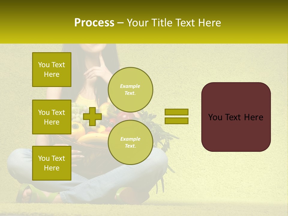 A Woman Sitting On The Floor Holding A Basket Of Fruit PowerPoint Template