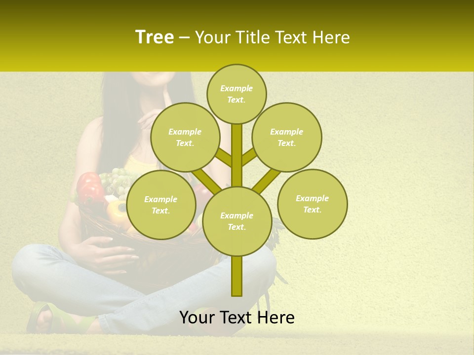 A Woman Sitting On The Floor Holding A Basket Of Fruit PowerPoint Template