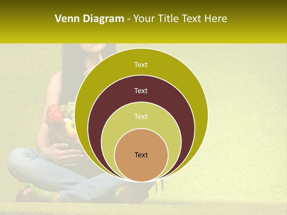 A Woman Sitting On The Floor Holding A Basket Of Fruit PowerPoint Template