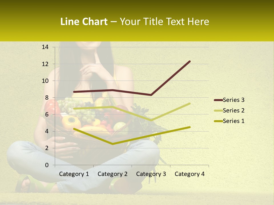 A Woman Sitting On The Floor Holding A Basket Of Fruit PowerPoint Template