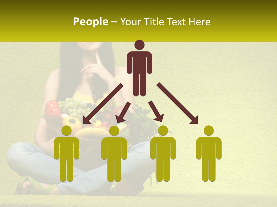 A Woman Sitting On The Floor Holding A Basket Of Fruit PowerPoint Template
