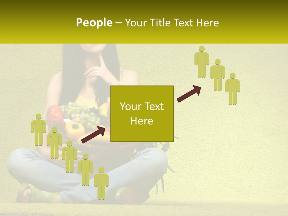 A Woman Sitting On The Floor Holding A Basket Of Fruit PowerPoint Template