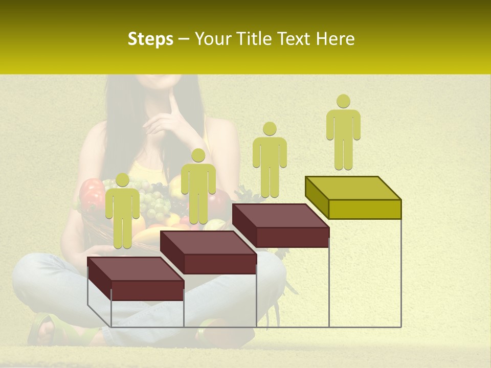 A Woman Sitting On The Floor Holding A Basket Of Fruit PowerPoint Template
