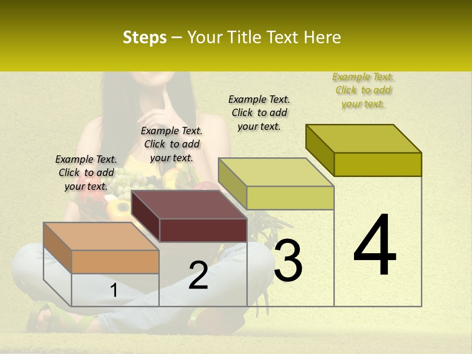 A Woman Sitting On The Floor Holding A Basket Of Fruit PowerPoint Template