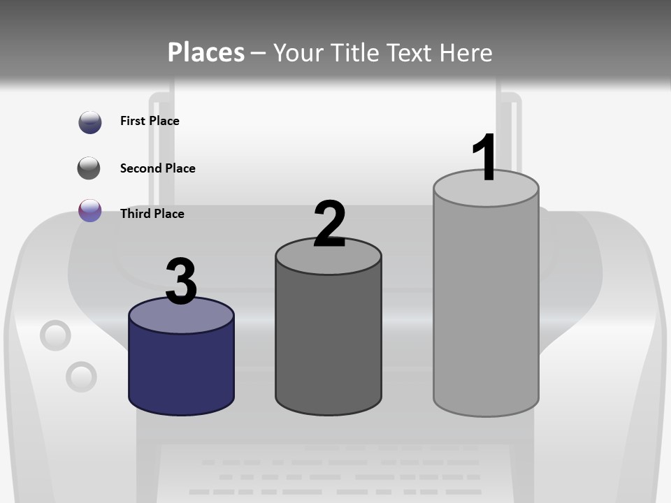 A Black And White Printer On A Gray Background PowerPoint Template