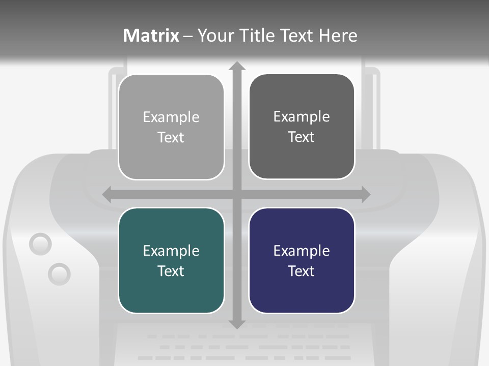 A Black And White Printer On A Gray Background PowerPoint Template