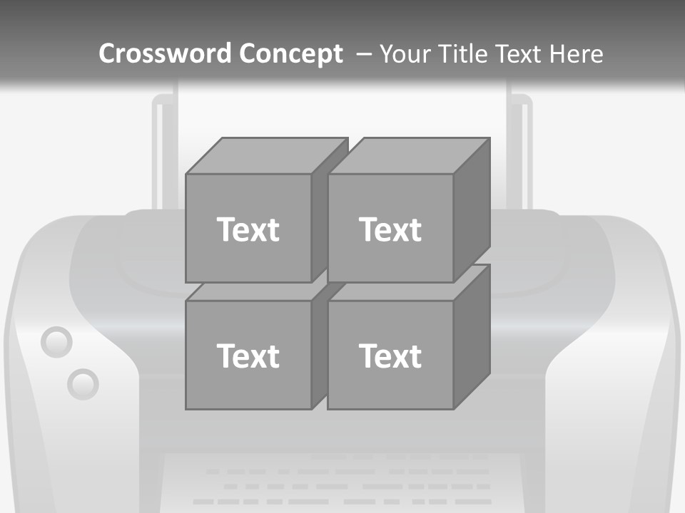 A Black And White Printer On A Gray Background PowerPoint Template