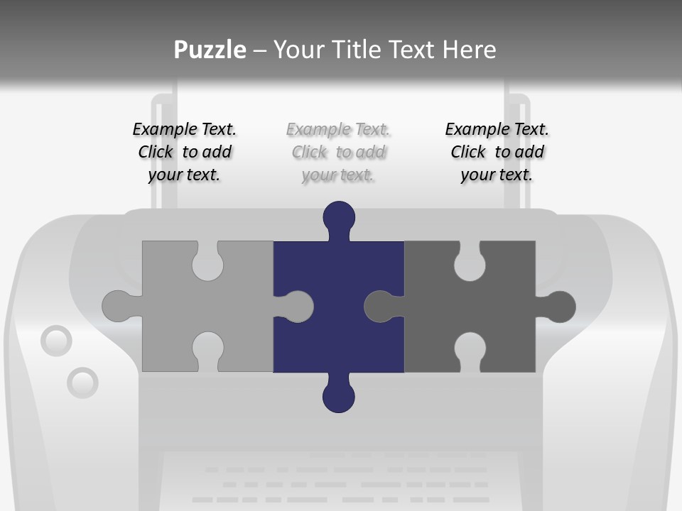 A Black And White Printer On A Gray Background PowerPoint Template