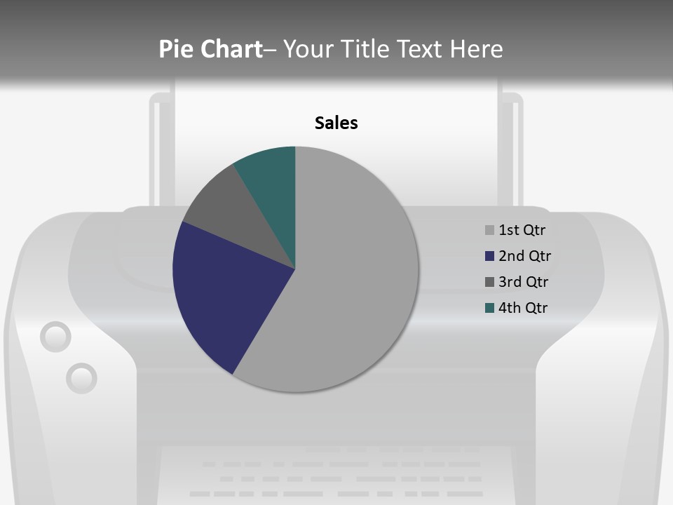 A Black And White Printer On A Gray Background PowerPoint Template