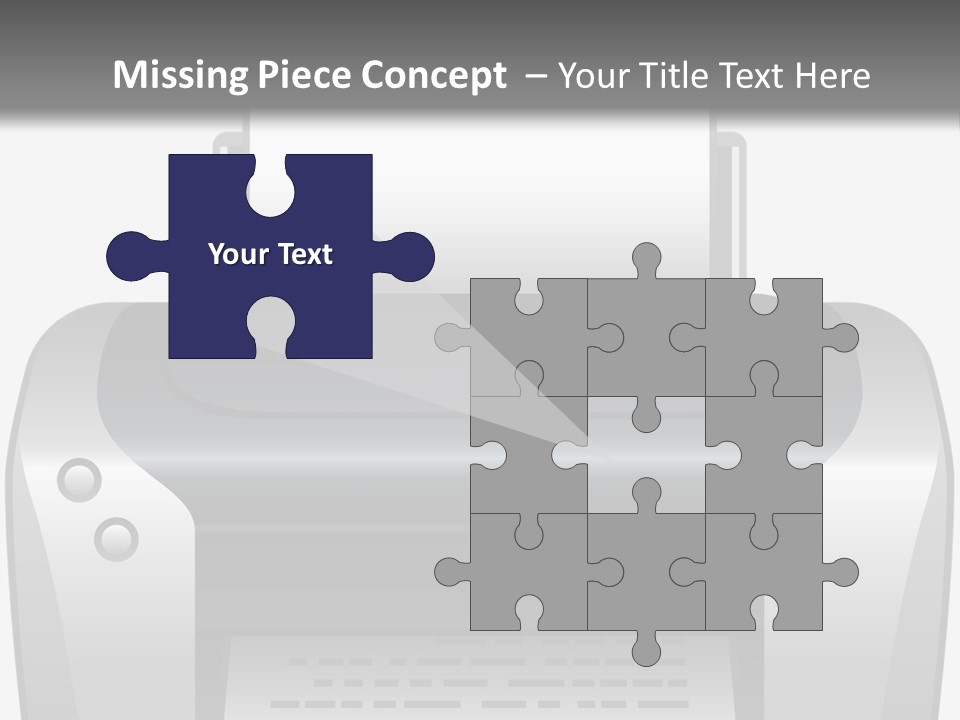 A Black And White Printer On A Gray Background PowerPoint Template