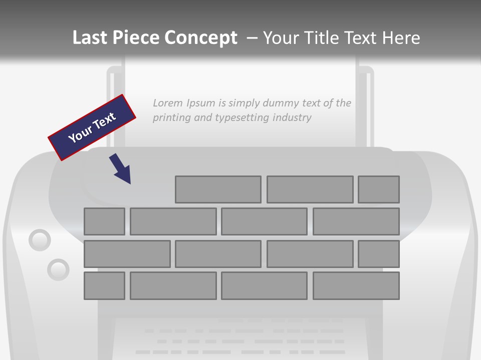 A Black And White Printer On A Gray Background PowerPoint Template